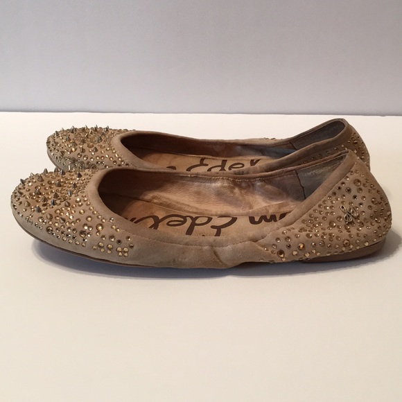 Sam Edelman Spike and Rhinestone Ballet Flats 7 - Picture 3 of 7